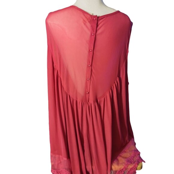 🎉HP🎉INDIGO THREAD LACE SLEEVELESS TOP-SIZE: 3XL-COLOR: MAGENTA-NEW - Picture 5 of 6